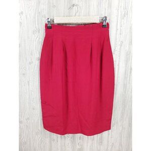 Vintage Diane Von Furstenberg Red Silk Skirt Pencil Straight Old Money Richie